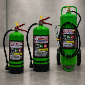 Extintores para bateria de lítio da Extinpel (6L, 10L e 50L)